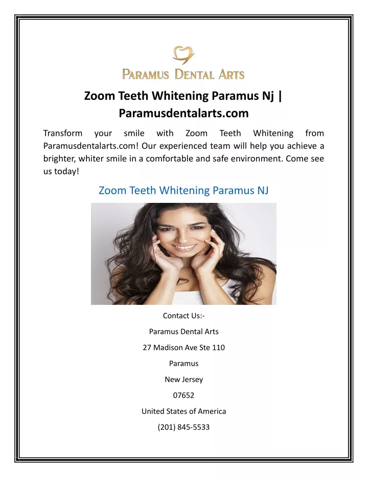 zoom teeth whitening paramus nj paramusdentalarts