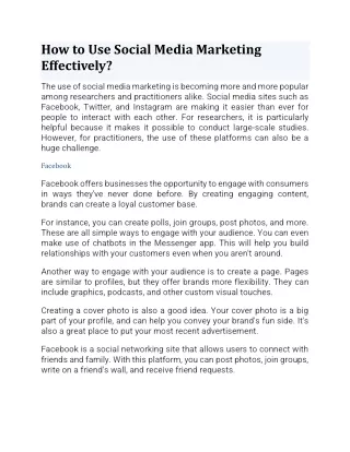 how to use social media marketing effectively
