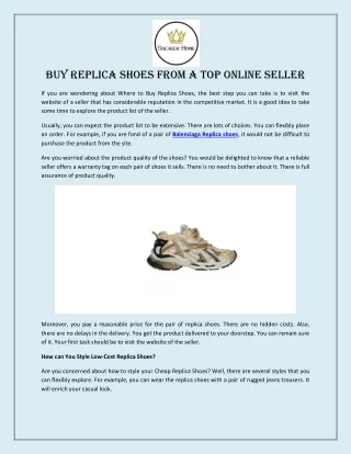 Buy Replica Shoes from a Top Online Seller