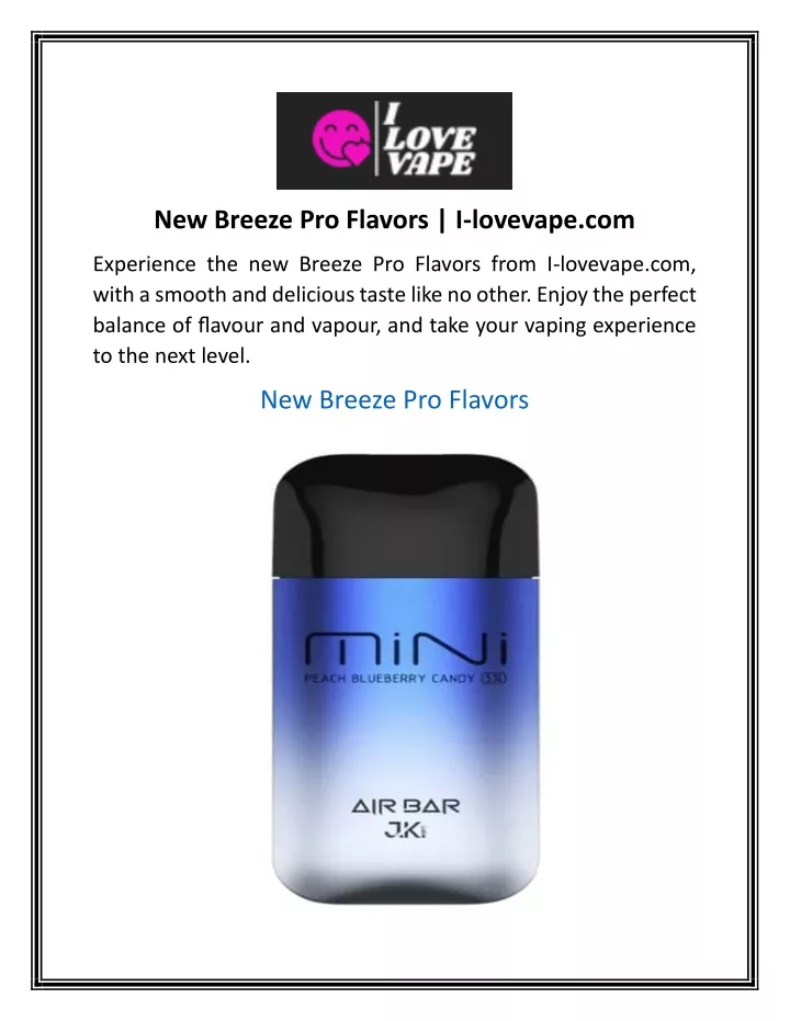 new breeze pro flavors i lovevape com