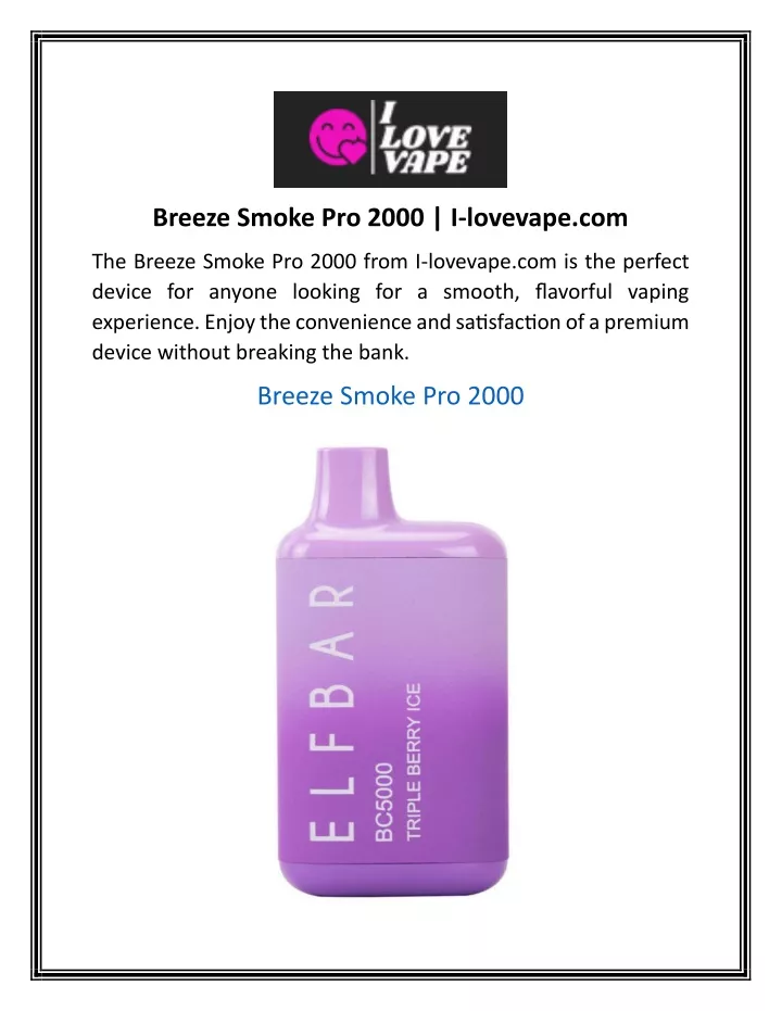 breeze smoke pro 2000 i lovevape com