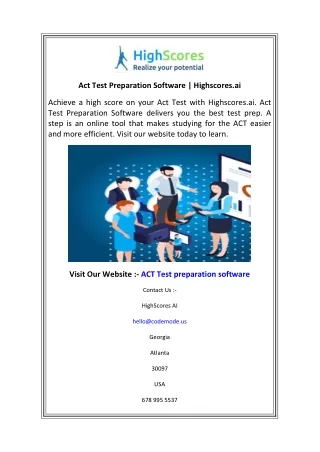 Act Test Preparation Software  Highscores.ai