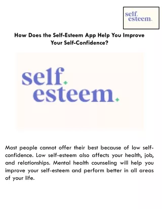 How Does the Self-Esteem App Help You Improve Your Self-Confidence