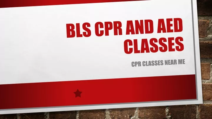 bls cpr and aed classes