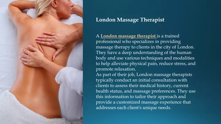 london massage therapist