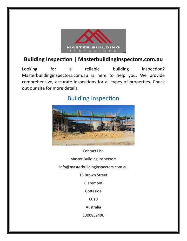 building inspection masterbuildinginspectors