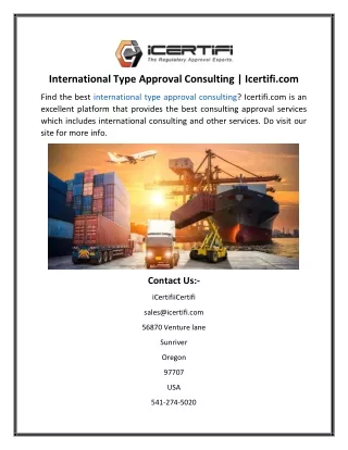 international type approval consulting icertifi