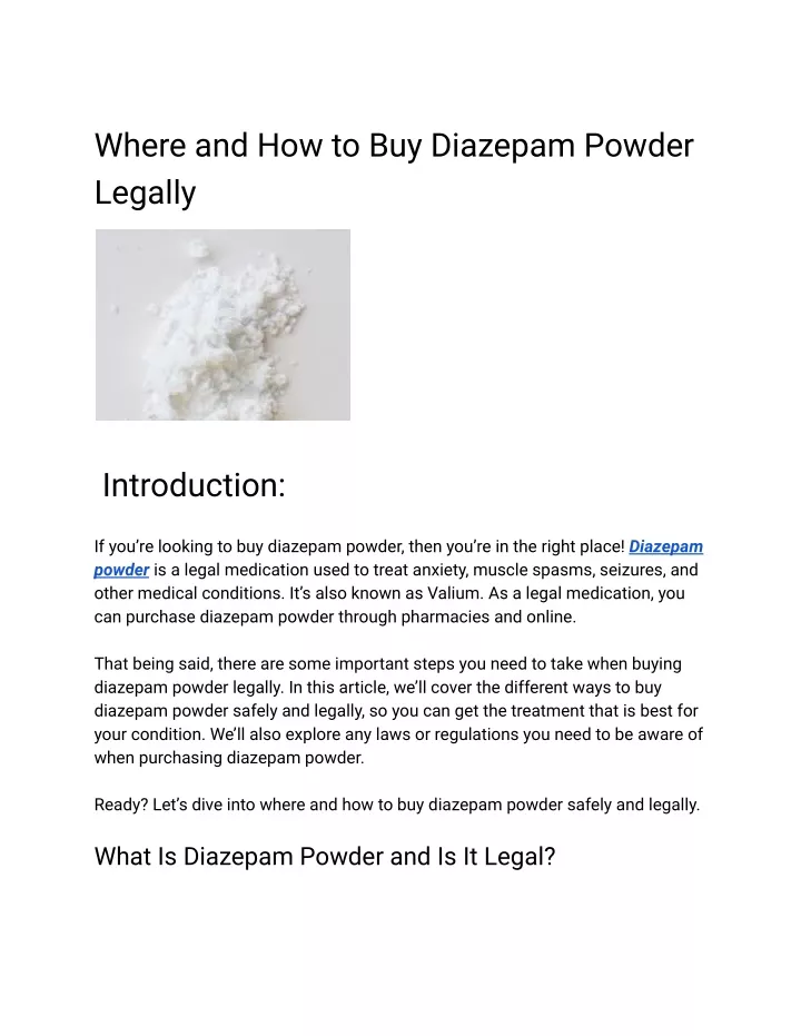 where and how to buy diazepam powder legally