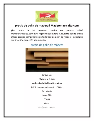 precio de polin de madera Madereriaelsalto.com