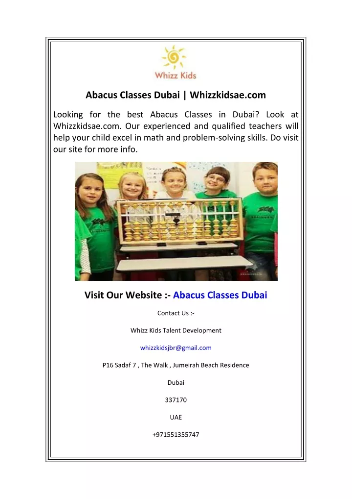 abacus classes dubai whizzkidsae com