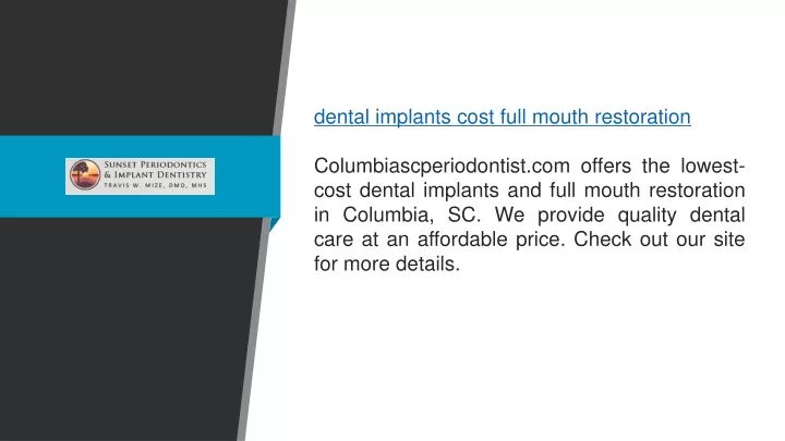 dental implants cost full mouth restoration