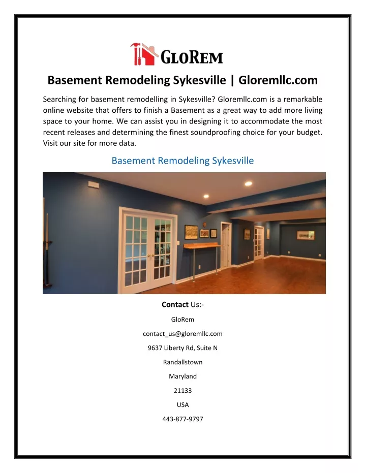 basement remodeling sykesville gloremllc com