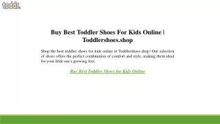Buy Best Toddler Shoes For Kids Online Toddlershoes.shop