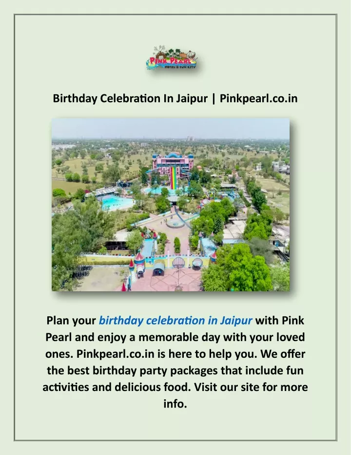 birthday celebration in jaipur pinkpearl co in