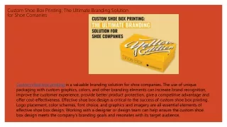 custom shoe box printing the ultimate branding