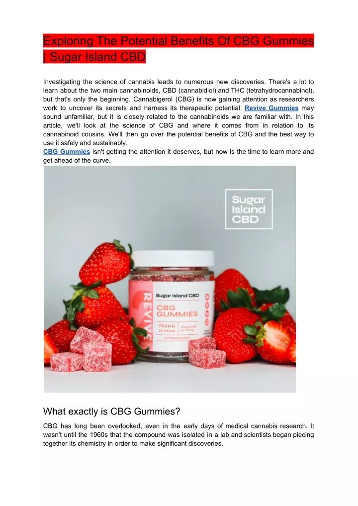 exploring the potential benefits of cbg gummies