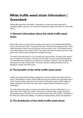 white cherry truffle strain Information _ Greendank