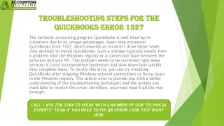 troubleshooting steps for the quickbooks error 1327