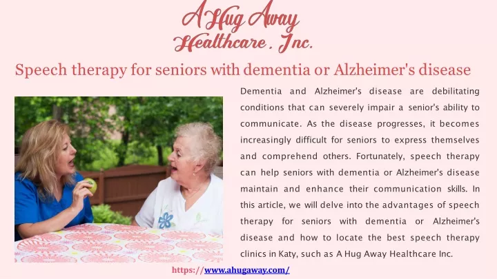 speech therapy for seniors with dementia or alzheimer s disease