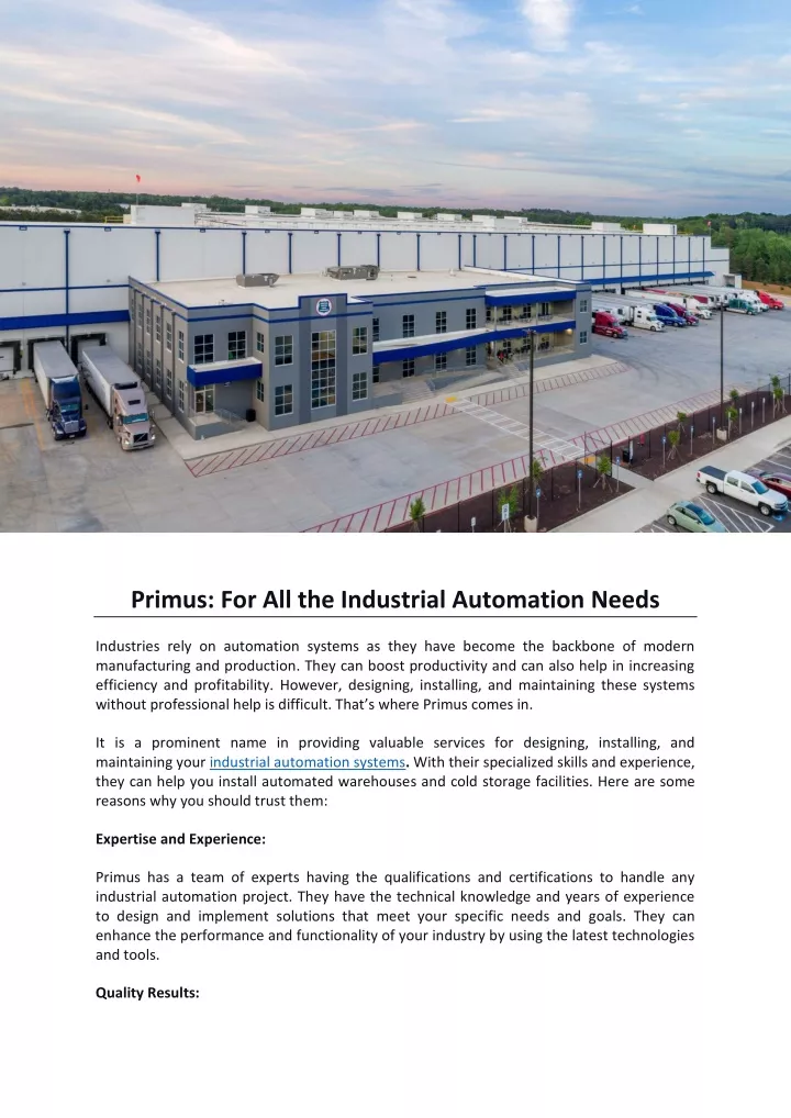 primus for all the industrial automation needs