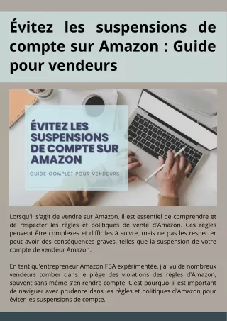 Évitez les suspensions de compte sur Amazon  Guide pour vendeurs