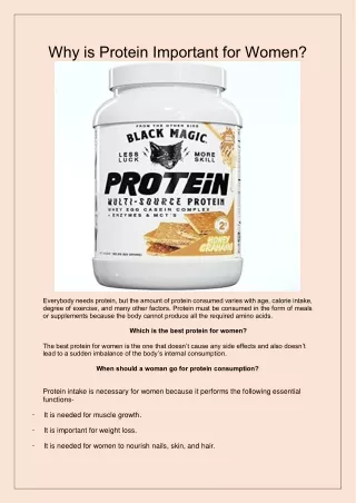 Why is Protein Important for Women