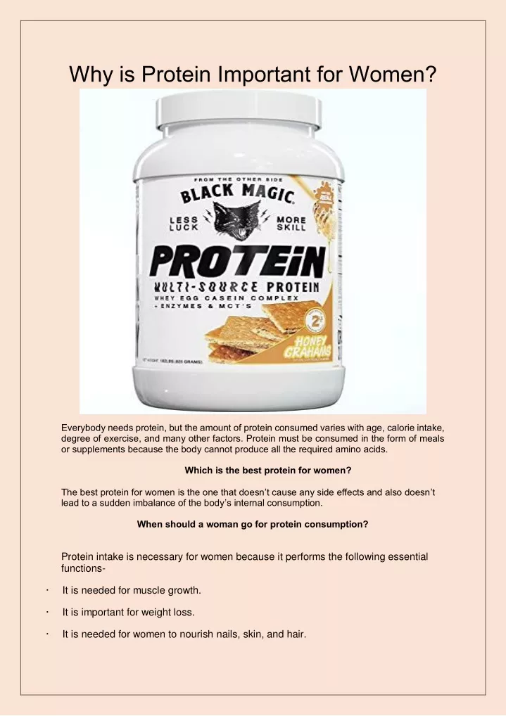 why is protein important for women