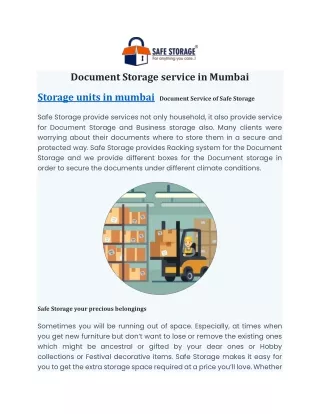Document Storage service in Mumbai
