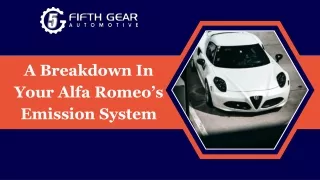 A Breakdown In Your Alfa Romeo’s Emission System