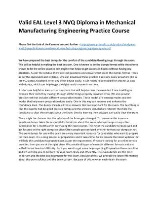 valid eal level 3 nvq diploma in mechanical