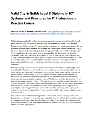 valid city guilds level 3 diploma in ict systems