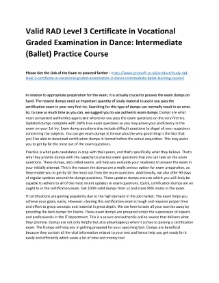 valid rad level 3 certificate in vocational