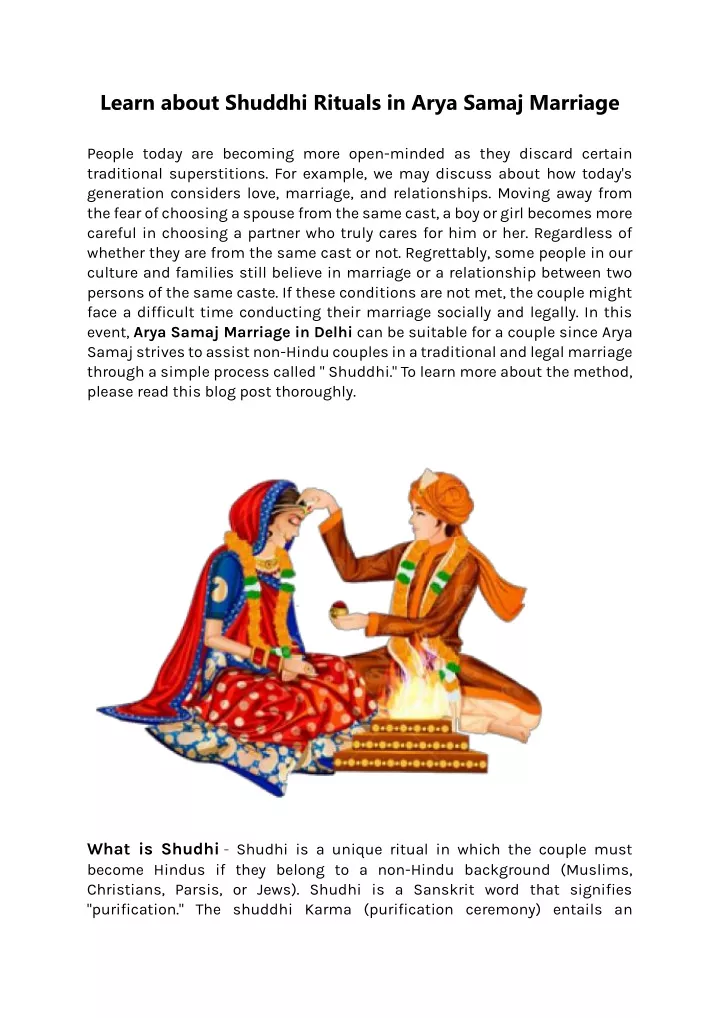learn about shuddhi rituals in arya samaj marriage