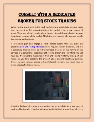 Consult with a Dedicated Broker for Stock Trading