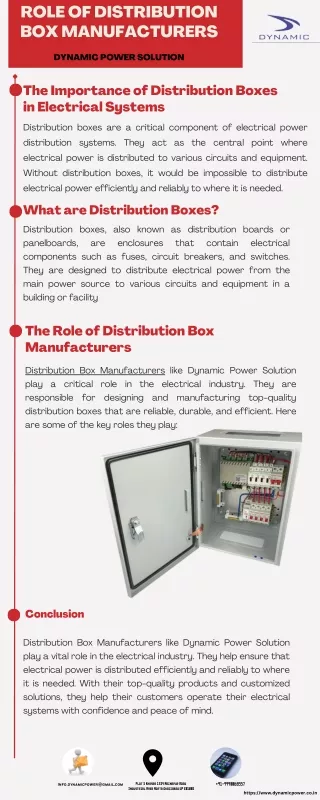 ROLE OF DISTRIBUTION BOX MANUFACTURERS