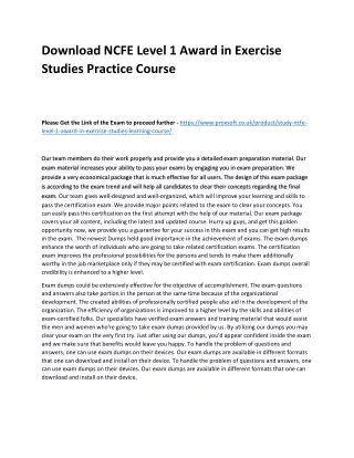 download ncfe level 1 award in exercise studies