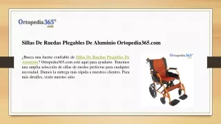 Sillas De Ruedas Plegables De Aluminio Ortopedia365.com