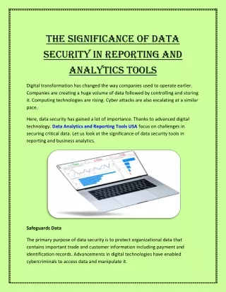 The significance of data security in reporting and analytics tools