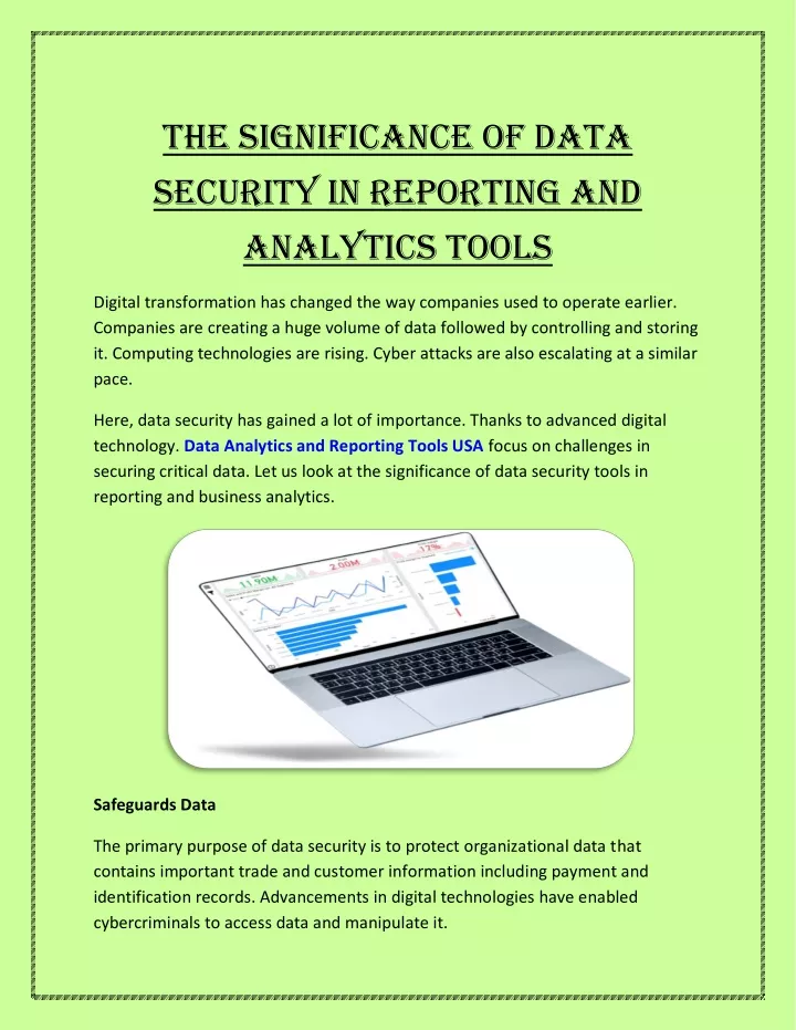 the significance of data security in reporting