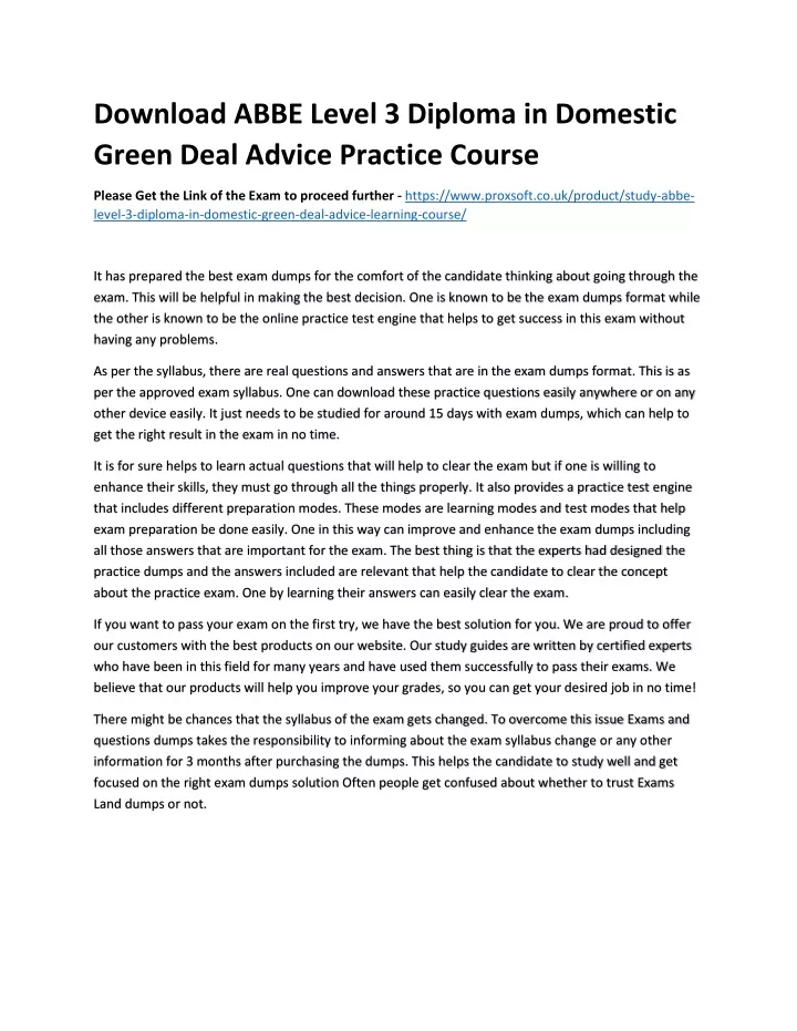 download abbe level 3 diploma in domestic green