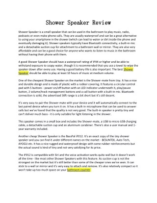 shower speaker review shower speaker review