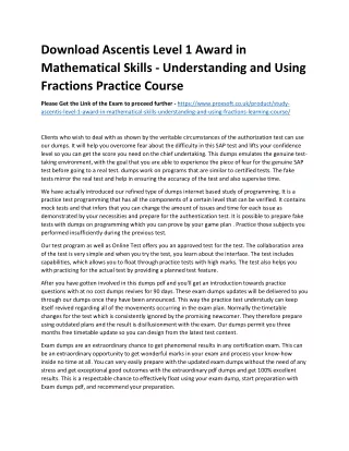 download ascentis level 1 award in mathematical