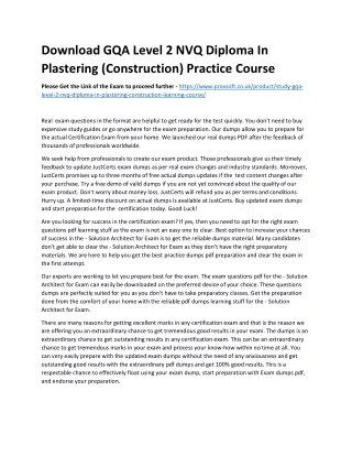 download gqa level 2 nvq diploma in plastering