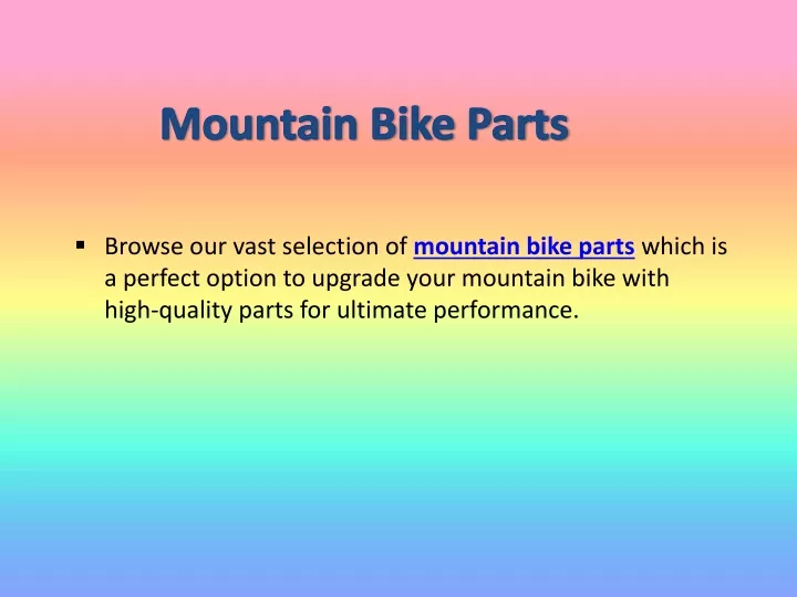 mountain bike parts