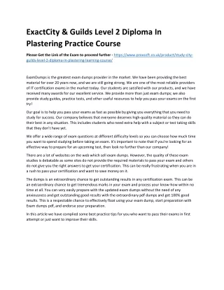 exactcity guilds level 2 diploma in plastering