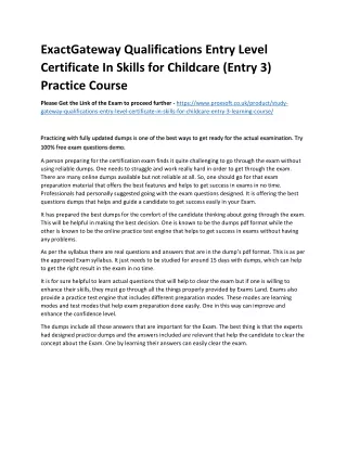 exactgateway qualifications entry level