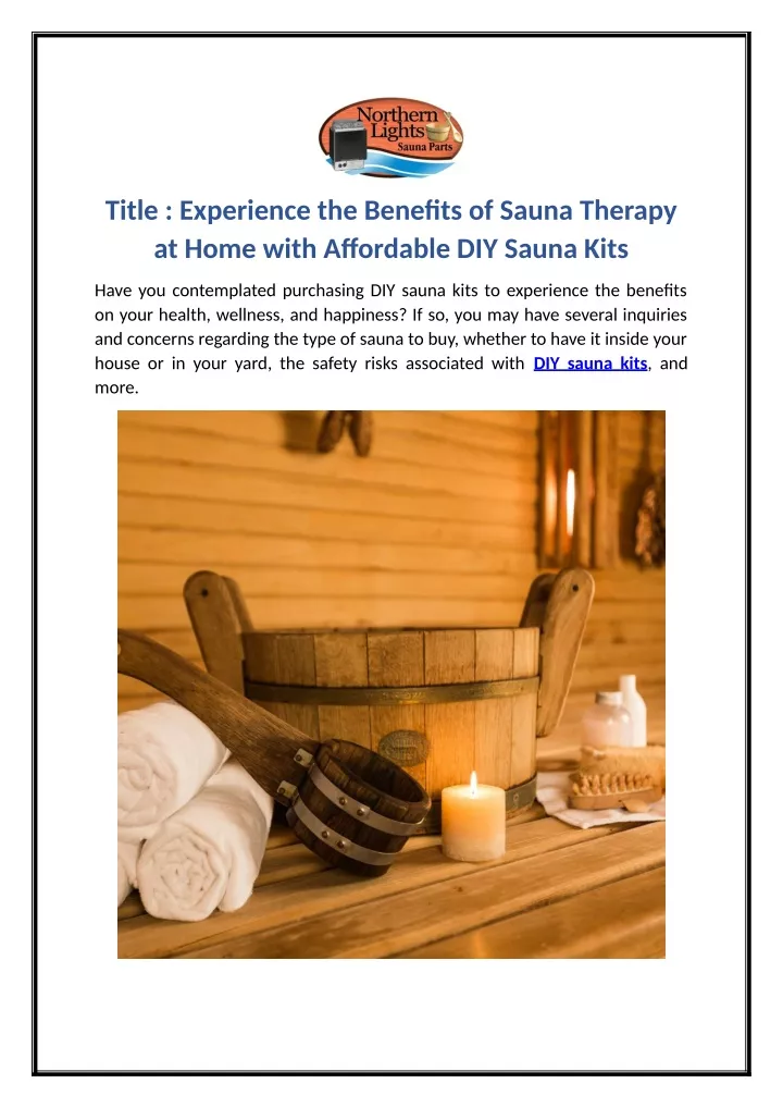 title experience the benefits of sauna therapy