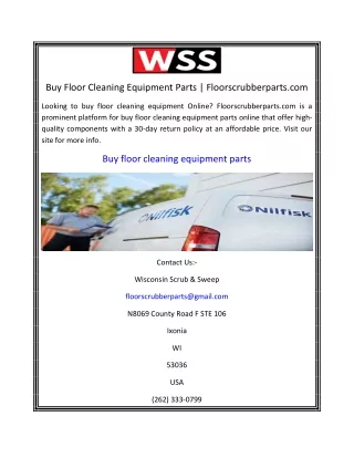 Buy Floor Cleaning Equipment Parts Floorscrubberparts