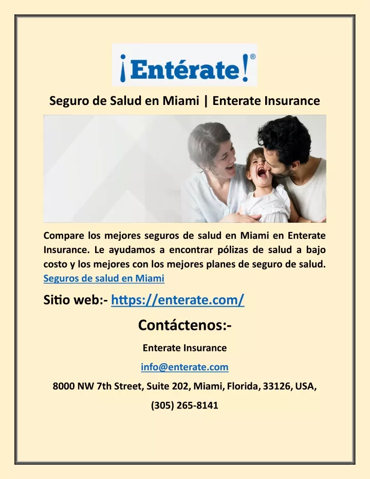 seguro de salud en miami enterate insurance