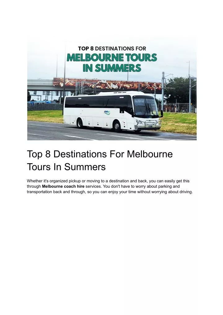 top 8 destinations for melbourne tours in summers